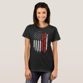 未亡人メーカーハート攻撃生存者アメリカ国旗Re Tシャツ (正面フル)