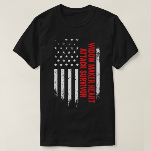 未亡人メーカーハート攻撃生存者アメリカ国旗Re Tシャツ (デザイン正面)