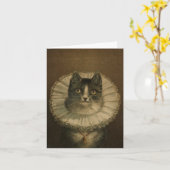 「未亡人」のヴィンテージカード猫好き カード (黄色い花)