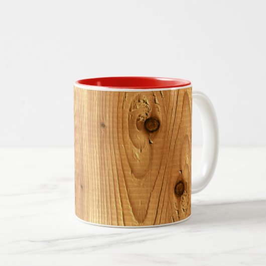 未仕上の松の木目 ツートーンマグカップ (正面右)