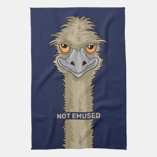 未使用のおもしろいEmuプン キッチンタオル (縦)