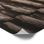 未処理の天然樹皮テクスチャ ポスター (角)
