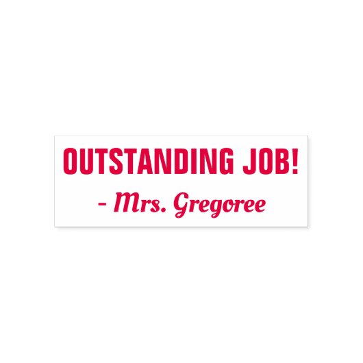 "未処理ジョブ！" +カスタム先生名 セルフインキングスタンプ (デザイン)