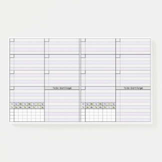 未加工の週次2ページごと ポストイット