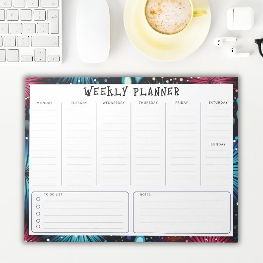 未加工パーソナライズされたの垂直週プランナー ノートパッド