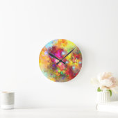 未加工フラクタルの芸術 ラウンド壁時計 (ホーム)