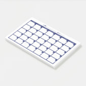 未加工付箋カレンダー – 海軍 ポストイット (アングル)