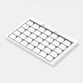 未加工付箋カレンダー – 黒 ポストイット (アングル)