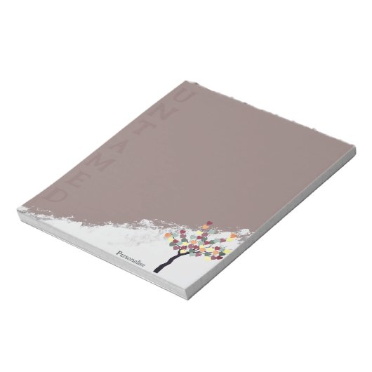 未加工引用文ラブハートツリーピンク筆記紙 ノートパッド (回転)