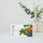 未加工野菜が付いている構成 名刺 (スタンド正面)