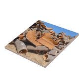 未加工material.JPGとしてコルクの樹皮の積み重ね タイル (側面)