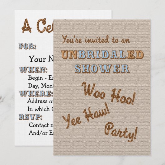 未婚の招待状 招待状 (正面/裏面)