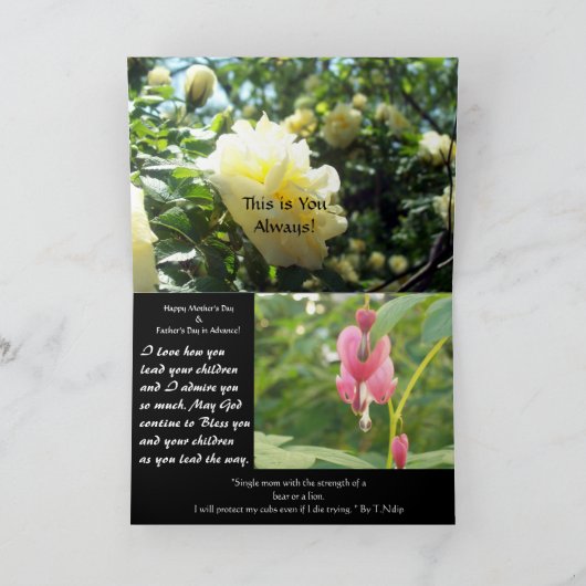 未婚の母の母の日カード カード (内部)