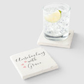 未学習の母の恵みハート ストーンコースター (横)