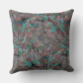 未完成の壁の漆喰に茶色とシアン色の斑点 クッション (裏面)