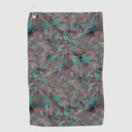 未完成の壁の漆喰に茶色とシアン色の斑点 ゴルフタオル