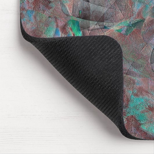 未完成の壁の漆喰に茶色とシアン色の斑点 マウスパッド (コーナー)