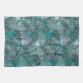 未完成の壁の漆喰の上にスポッティング緑がかったシアン キッチンタオル (横)