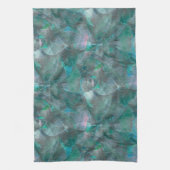 未完成の壁の漆喰の上にスポッティング緑がかったシアン キッチンタオル (縦)