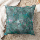 未完成の壁の漆喰の上にスポッティング緑がかったシアン クッション (ブランケット)