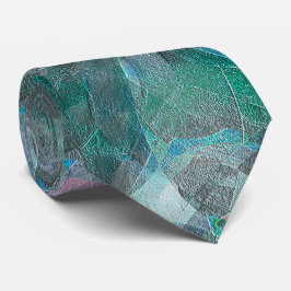 未完成の壁の漆喰の上にスポッティング緑がかったシアン ネクタイ