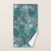 未完成の壁の漆喰の上にスポッティング緑がかったシアン バスタオルセット (ハンドタオル)