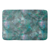 未完成の壁の漆喰の上にスポッティング緑がかったシアン バスマット (正面)