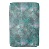 未完成の壁の漆喰の上にスポッティング緑がかったシアン バスマット (正面縦)