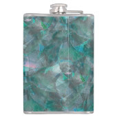 未完成の壁の漆喰の上にスポッティング緑がかったシアン フラスク (裏面)