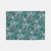 未完成の壁の漆喰の上にスポッティング緑がかったシアン フリースブランケット (正面(横))