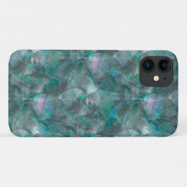 未完成の壁の漆喰の上にスポッティング緑がかったシアン iPhone 11 ケース