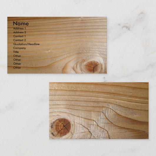 未完成の木材 名刺 (正面/裏面)