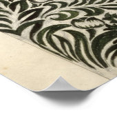 未完成の「鳥とつる植物」木製ブロックデザイン ポスター (角)