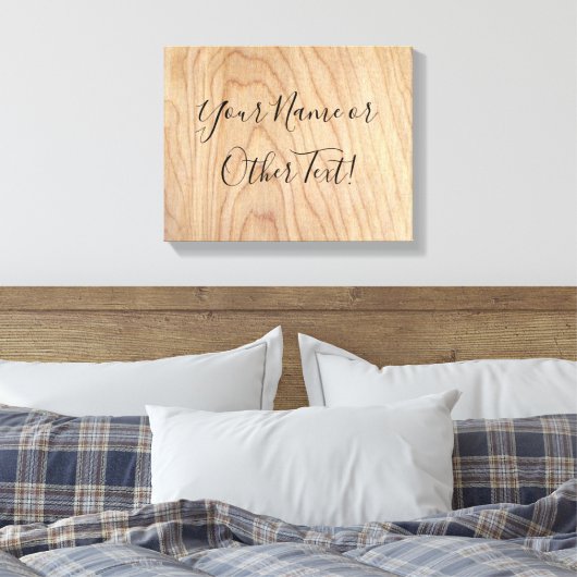 未完素朴モダンの木目パターン印刷 キャンバスプリント (インサイチュ (寝室))