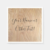 未完素朴モダンの木目パターン印刷 スタンダードカクテルナプキン (正面)