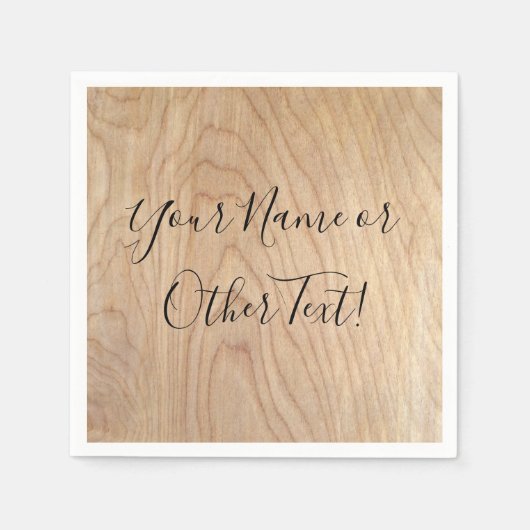 未完素朴モダンの木目パターン印刷 スタンダードカクテルナプキン (正面)