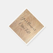 未完素朴モダンの木目パターン印刷 スタンダードカクテルナプキン (角)