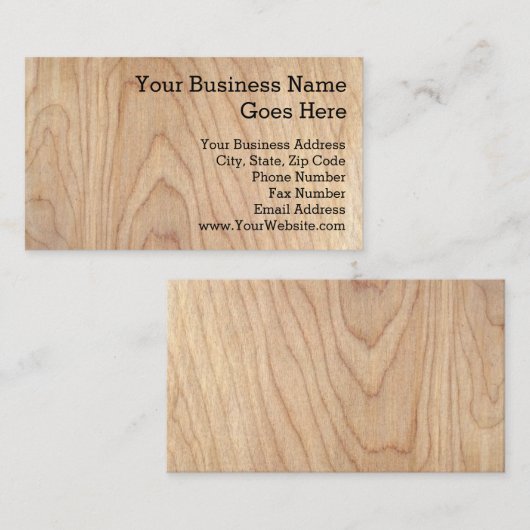 未完素朴成の木目模様を印刷 名刺 (正面/裏面)
