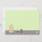 未定状態の緑-ベビーシャワーの招待状 招待状 (裏面)