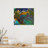 未定2サイケデリック抽象芸術プリント ポスター (キッチン)