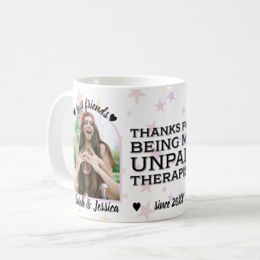 未払いセラピスト友情カスタム写真 コーヒーマグカップ (正面左)