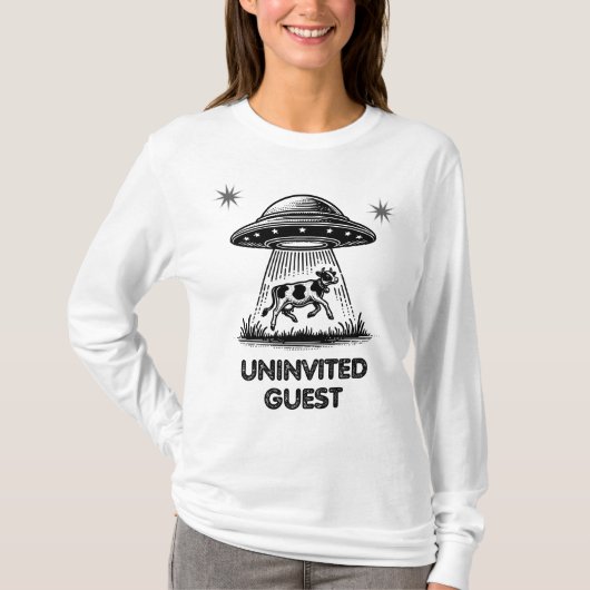 未招待の客 - ビンテージUFO牛誘拐 Tシャツ (正面)