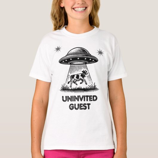 未招待の客 - ビンテージUFO牛誘拐 Tシャツ (正面)