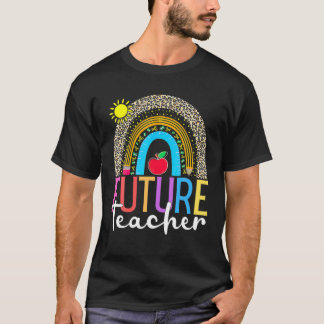 未来おもしろい先生ヒョウ虹コスチューム未来 Tシャツ
