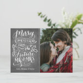 未来からのメリークリスマス写真夫妻 シーズンカード (スタンド正面)