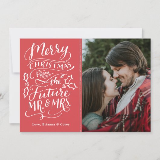 未来からのメリークリスマス写真夫妻 シーズンカード (正面)