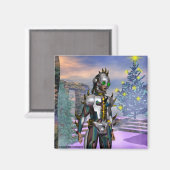 未来から切り落とされたサイボーグの新年 マグネット (正面/裏面)