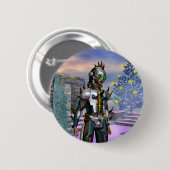 未来から切り落とされたサイボーグの新年 缶バッジ (正面&裏面)