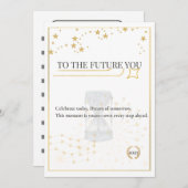 未来のあなたへ - エレガントな卒業カード 招待状 (正面/裏面)