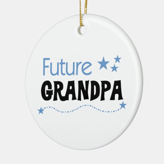 未来のおじいちゃんTシャツと贈り物 セラミックオーナメント (左)